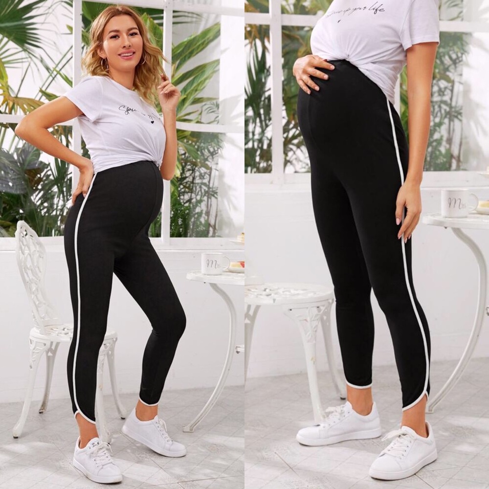 SHEIN*MATERNITY* Curves Hem Leggings
